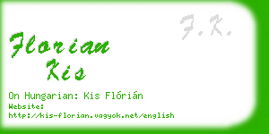 florian kis business card